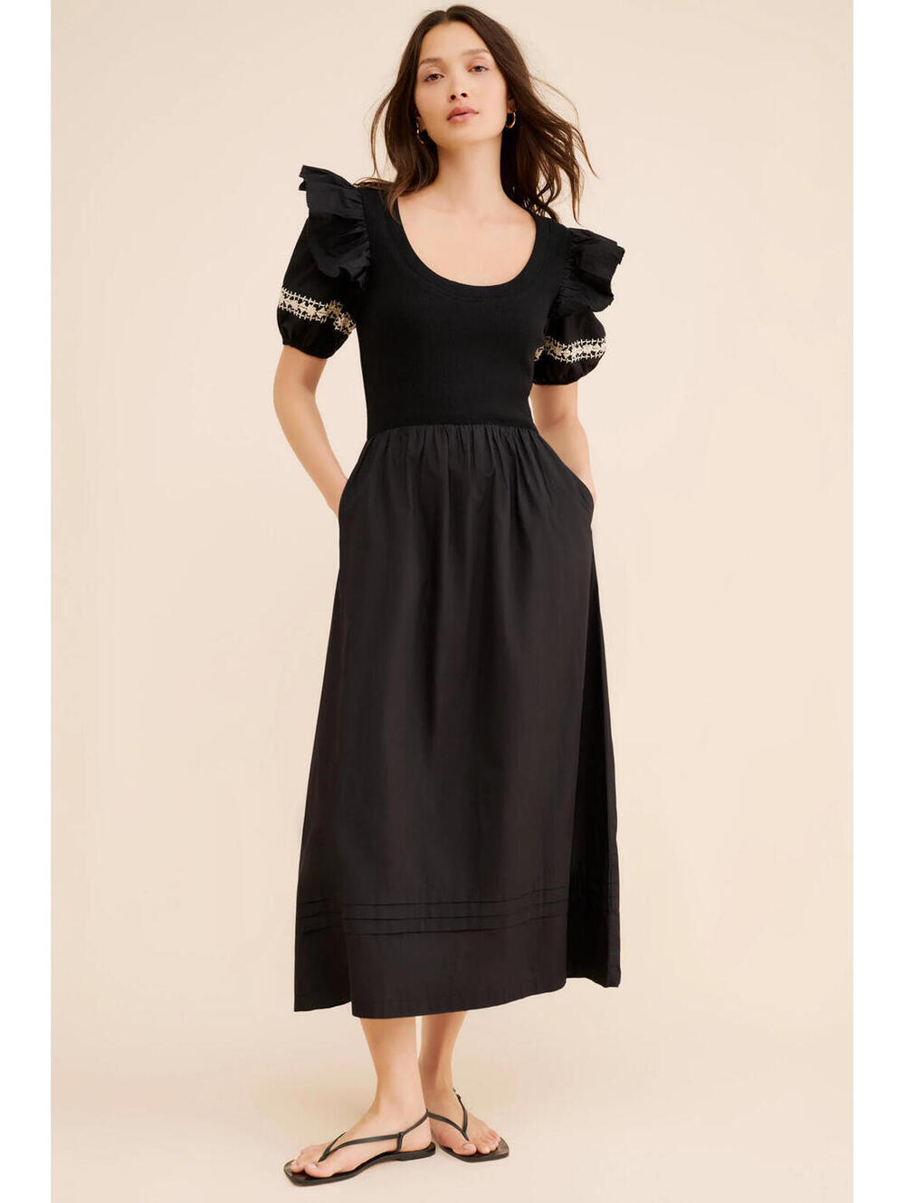 NWOT Cleobella Women's Black/Selma Midi Dress Size Small